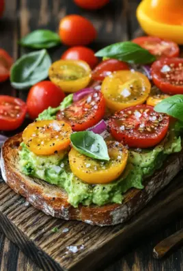Geröstetes Brot mit Avocadobutter und Tomatensalat 21 Geröstetes Brot mit Avocadobutter und Tomatensalat