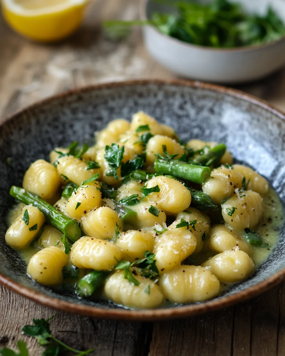 Gnocchi mit gr&uuml;nem Spargel