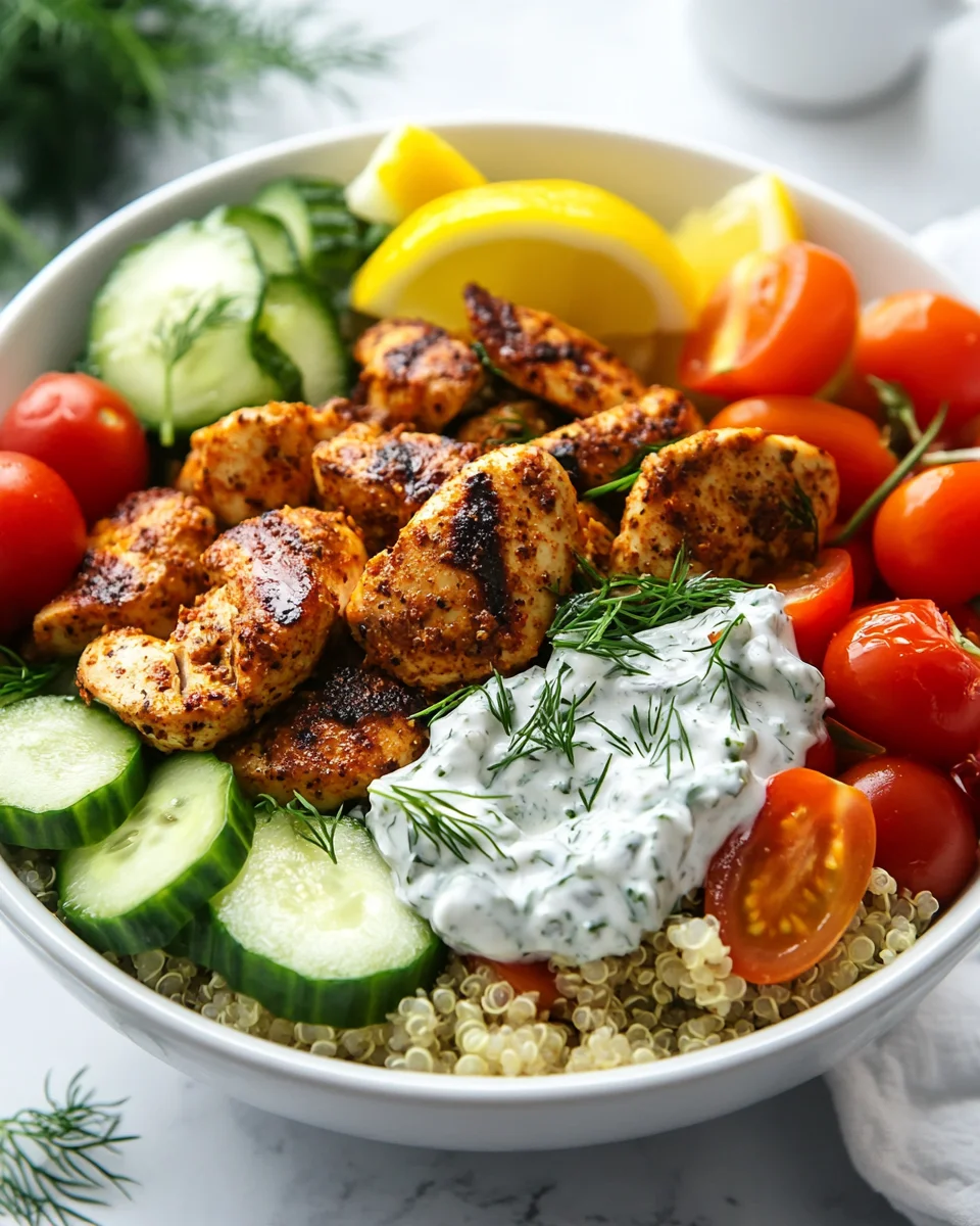 Griechische Hähnchen-Tzatziki-Bowl 26 Griechische