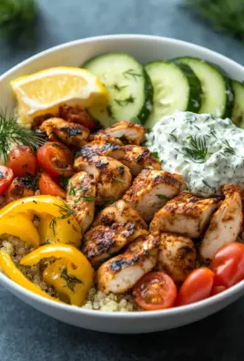 Griechische Hähnchen-Tzatziki-Bowl