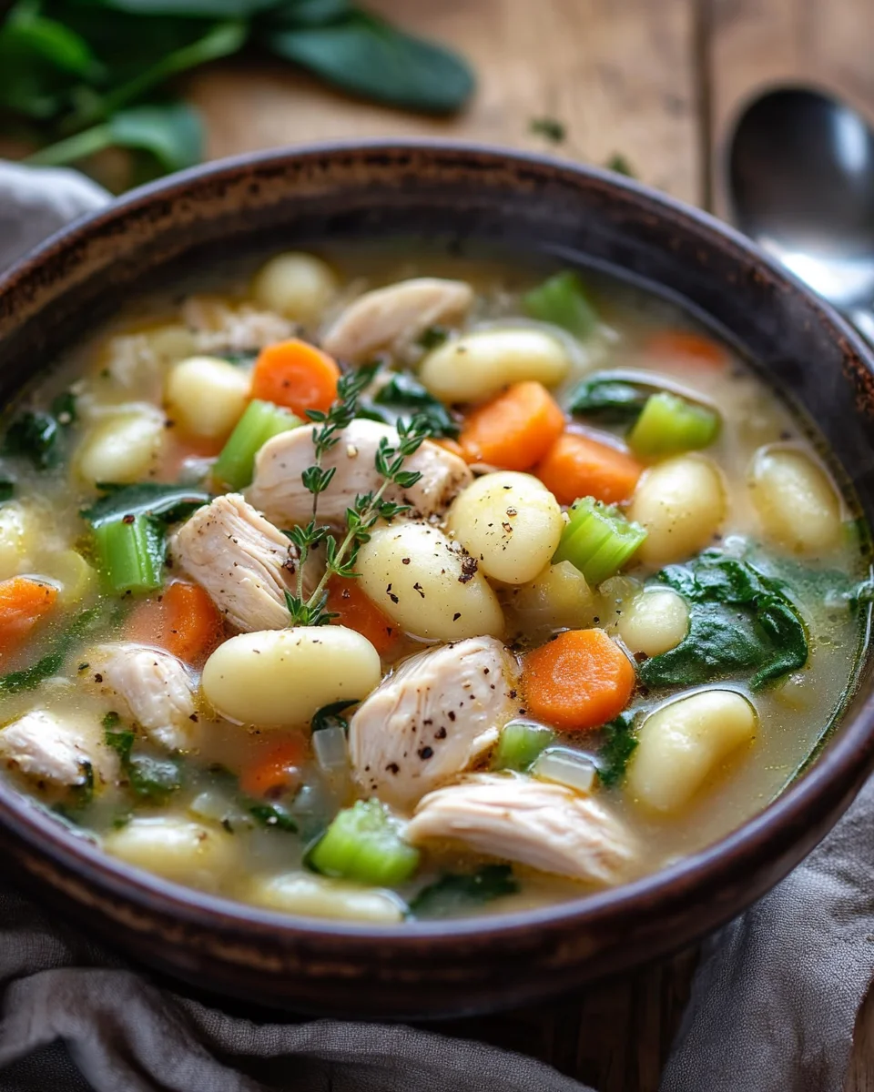 H&auml;hnchen-Gnocchi-Suppe