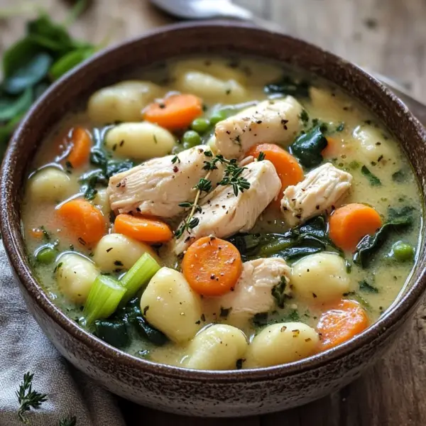 Hähnchen-Gnocchi-Suppe