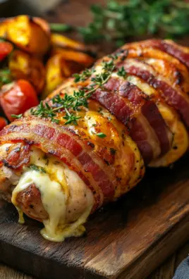 Hähnchenfilet im Speckmantel mit Käsefüllung