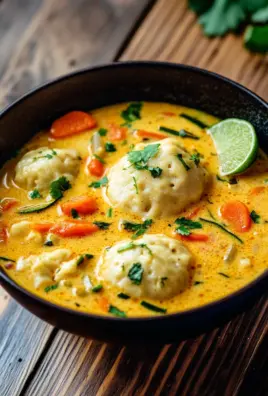 Kokos Curry Suppe mit Dumplings