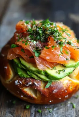 Lachs Avocado Laugenstange mit Topping
