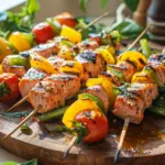 Lachs-Spie&szlig;e mit Gem&uuml;se