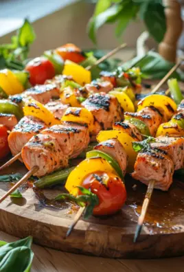 Lachs-Spieße mit Gemüse 21 Lachs-Spieße mit Gemüse