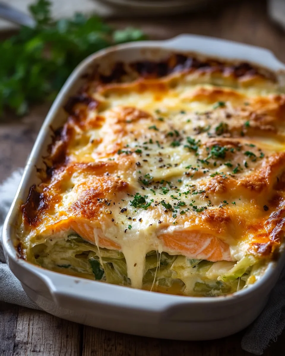 Lachs-Spitzkohl-Auflauf
