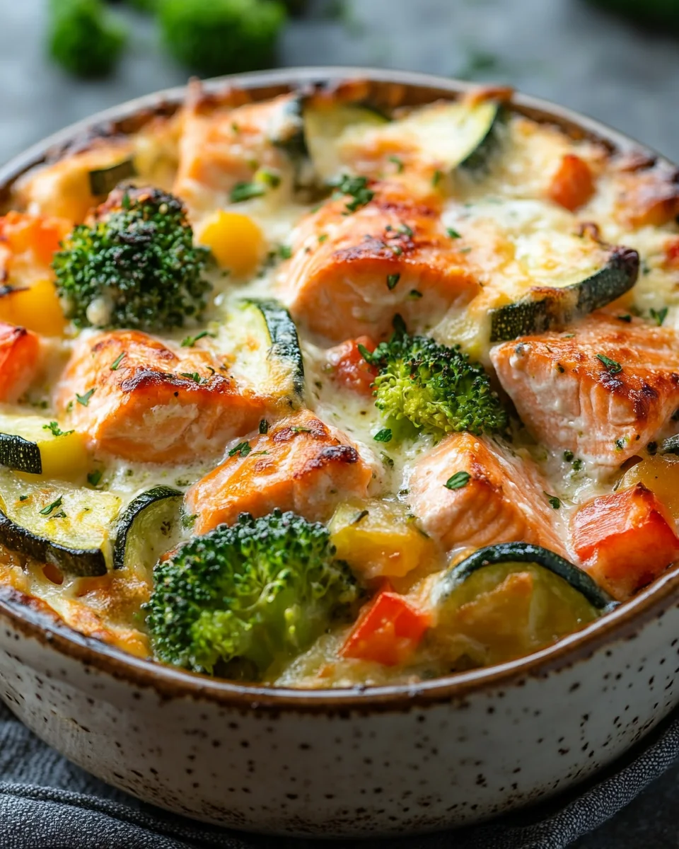 Lachsauflauf mit Gemüse 22 Lachsauflauf