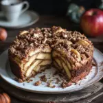 Marmorierter Apfel-Streuselkuchen mit Zimt und N&uuml;ssen