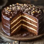 Nuss-Nougat-Torte mit Schokoboden