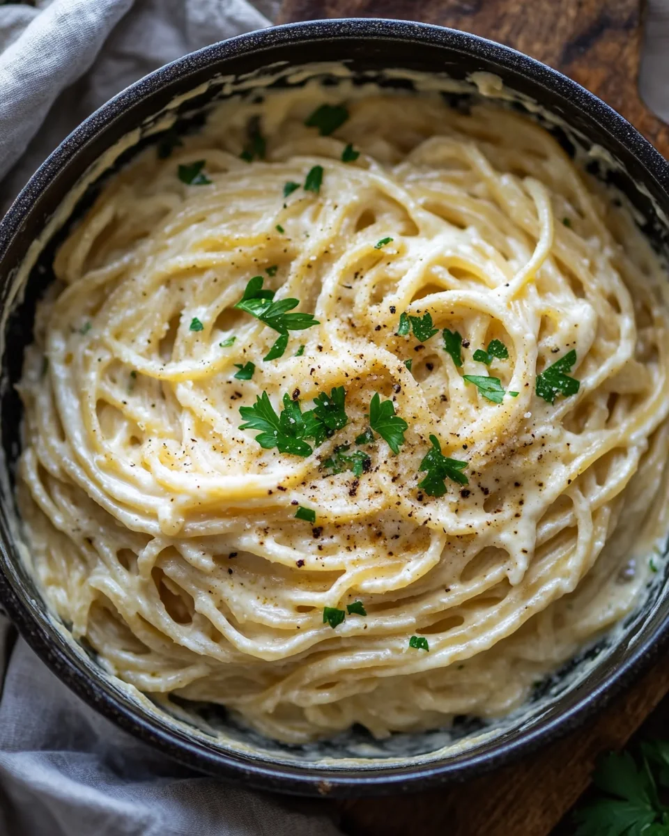 One Pot Knoblauch K&auml;se Pasta