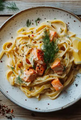 Pasta mit Lachs und Sahnesoße