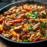 Reispfanne mit Putengyros