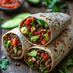 Vegetarische Burritos mit Linsen und Waln&uuml;ssen