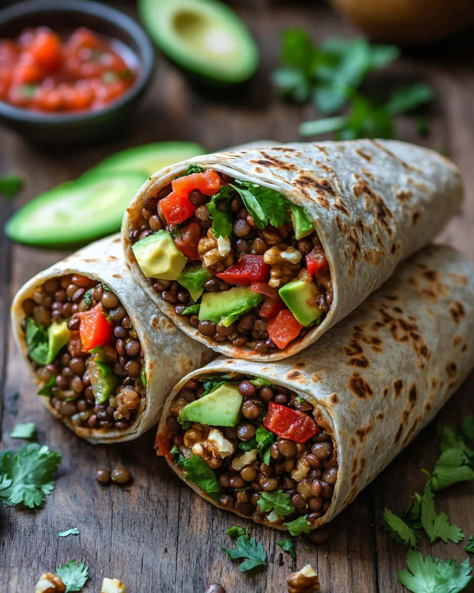Homepage 6 Vegetarische Burritos mit Linsen und Walnüssen