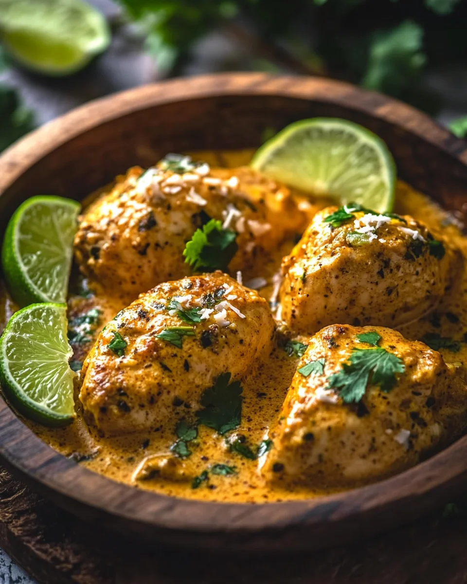 Zartes H&auml;hnchen in Kokos-Limetten-Sauce