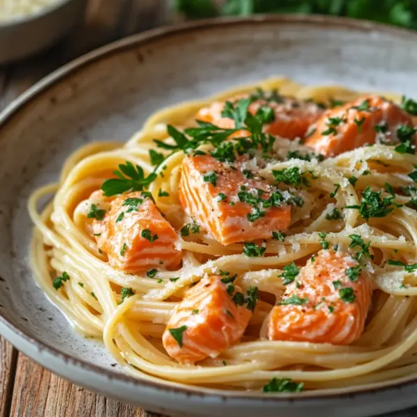 Zitronen Lachs Pasta