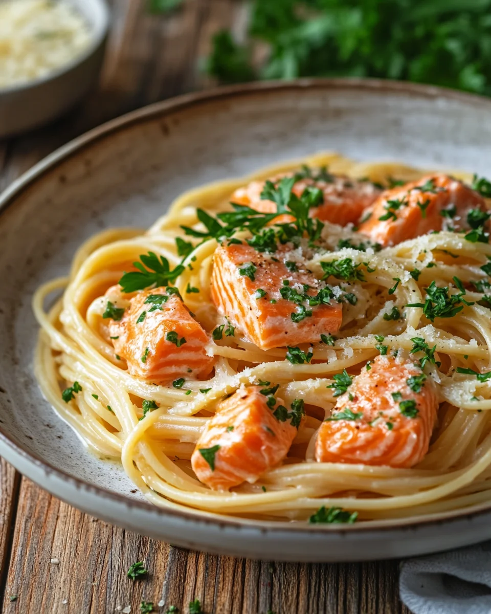 Zitronen Lachs Pasta